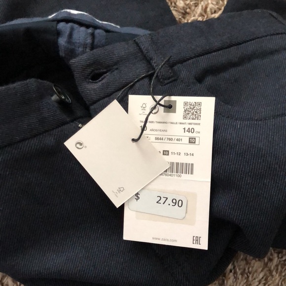 Zara Boy’s size 10y 140cm adjustable waist Paint Navy - Picture 5 of 5